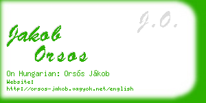 jakob orsos business card